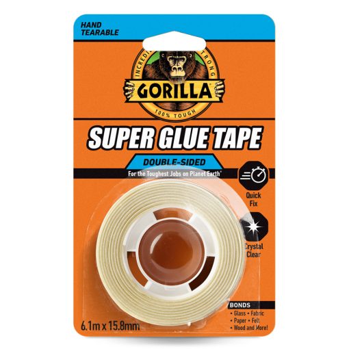 GORILLA SUPER GLUE TAPE KRIŠTÁĽOVO ČÍRA OBOJSTRANNÁ LEPIACA PÁSKA 15,8mm x 6,1m