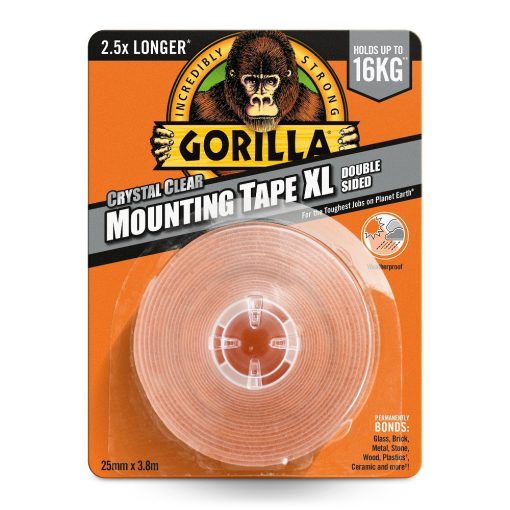 GORILLA MOUNTING TAPE XL KRIŠTÁĽOVO ČÍRA OBOJSTRANNÁ LEPIACA PÁSKA 2,5CMX3,8M